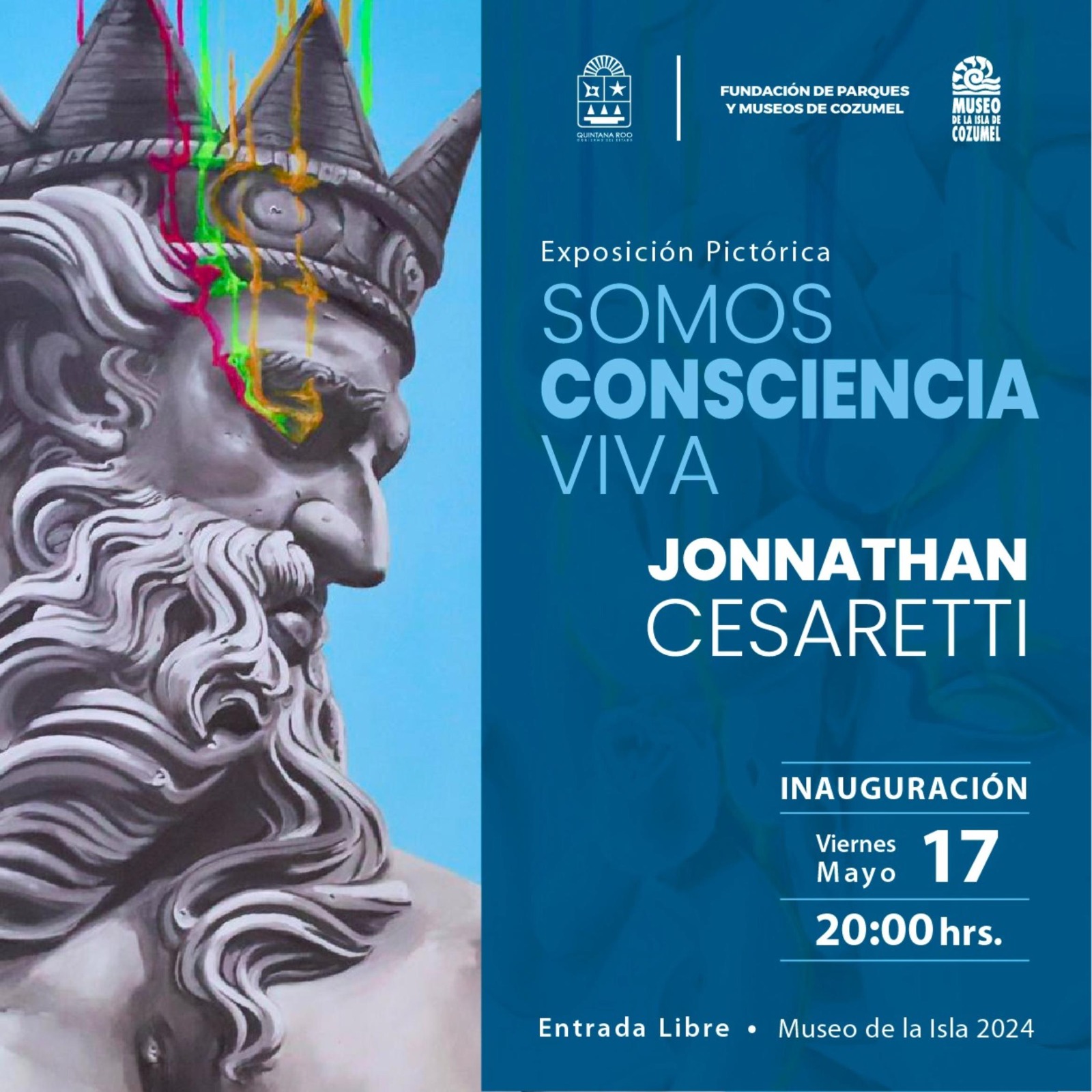 Realizarán exposición Somos Consciencia Viva” del artista Jonnathan Cesaretti en Cozumel
