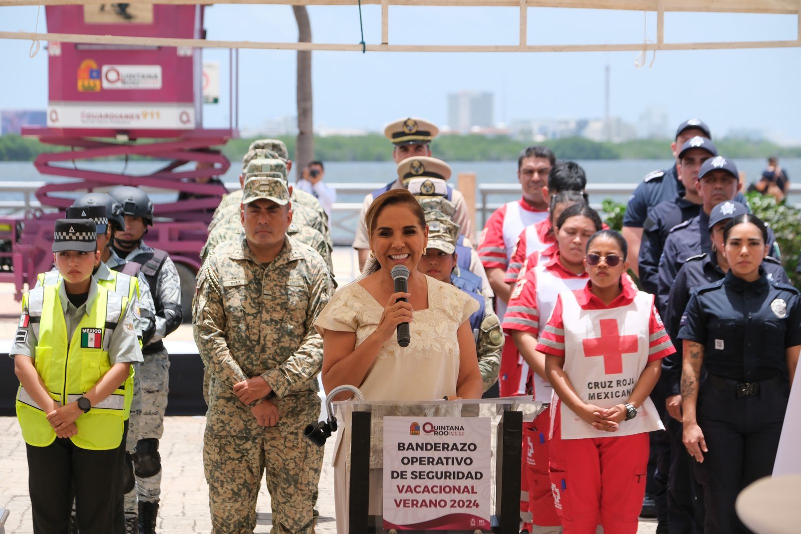 Mara Lezama inicia operativo de seguridad vacacional de verano 2024 en Quintana Roo