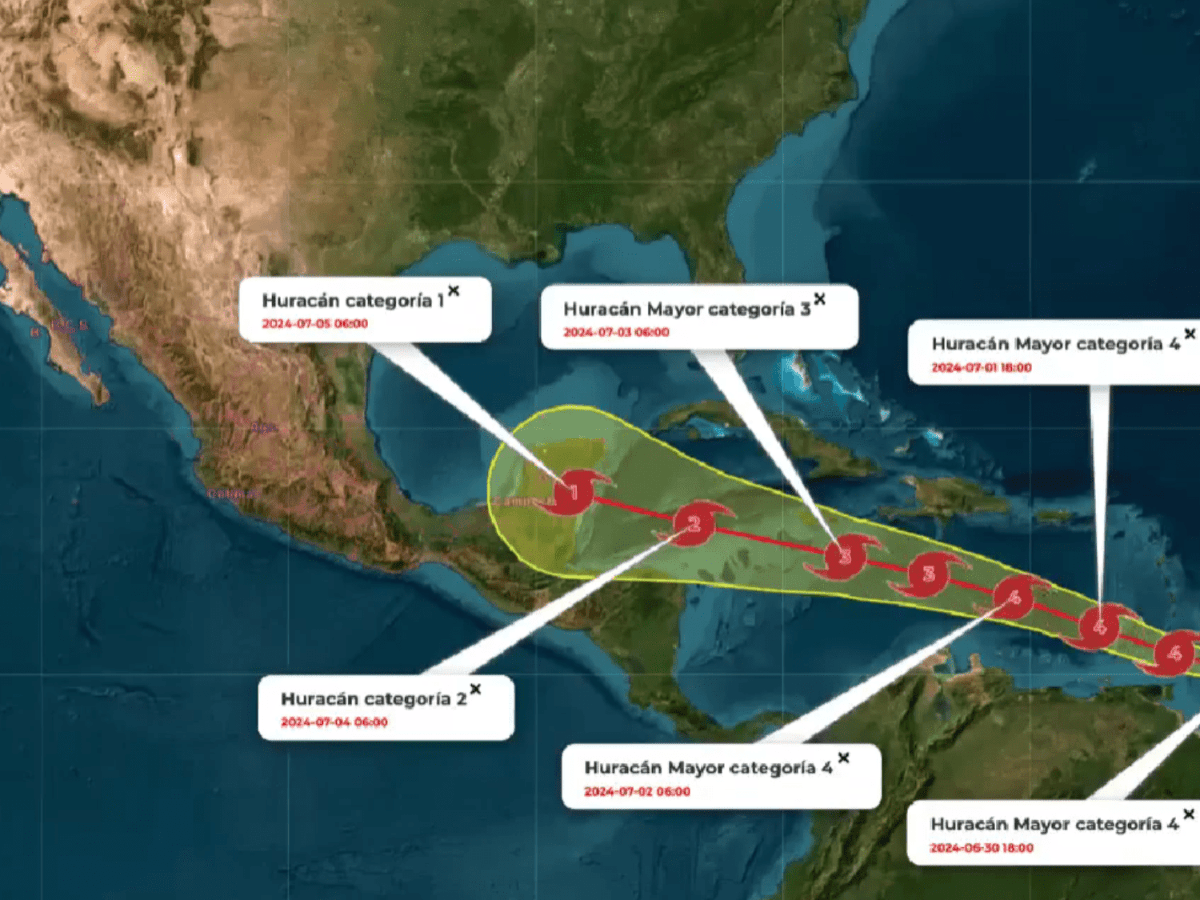 Huracán ‘Beryl’ de categoría 5 se dirige a Jamaica y amenaza a Quintana Roo